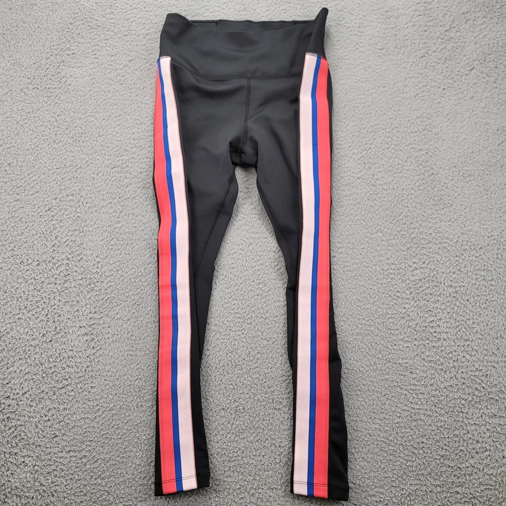 Nike Pants Womens Small Dri-Fit Black w/ Pink blue stripes Bike Running Straight